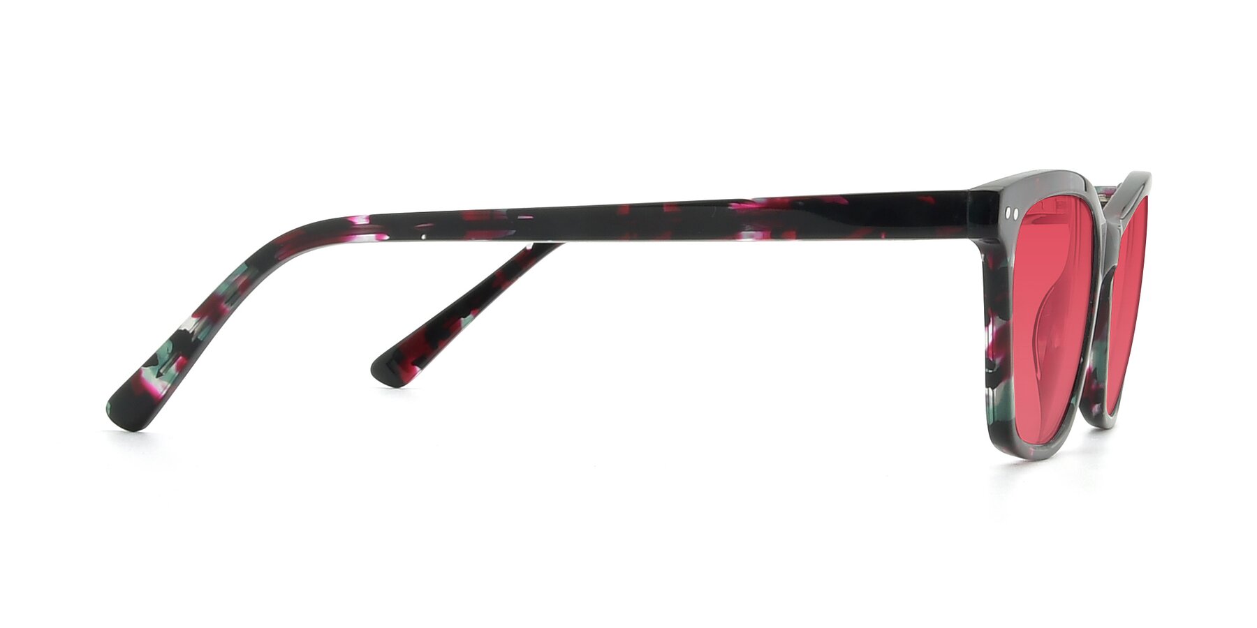 Side of 17350 in Floral Tortoise with Red Tinted Lenses
