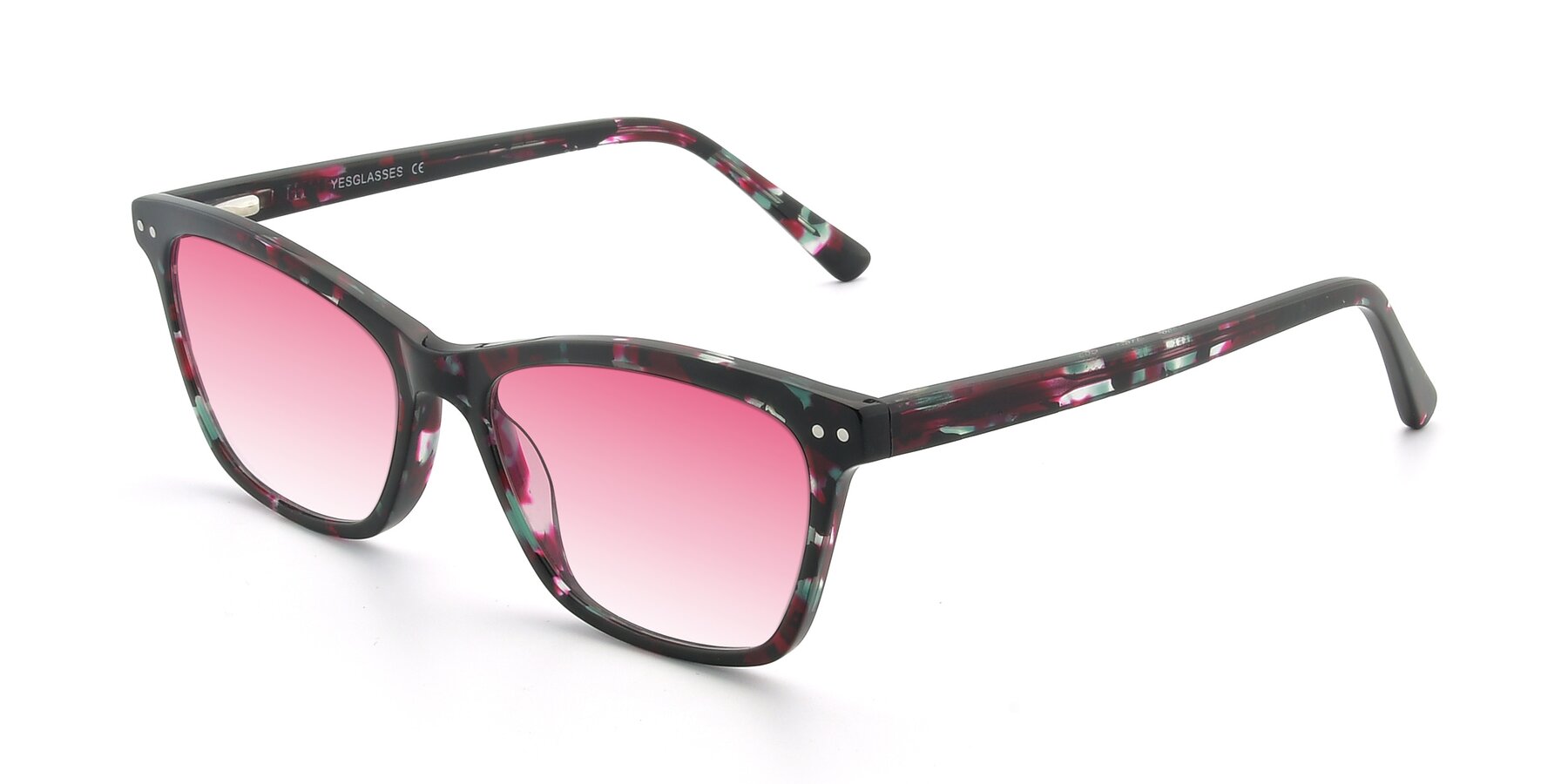 Angle of 17350 in Floral Tortoise with Pink Gradient Lenses