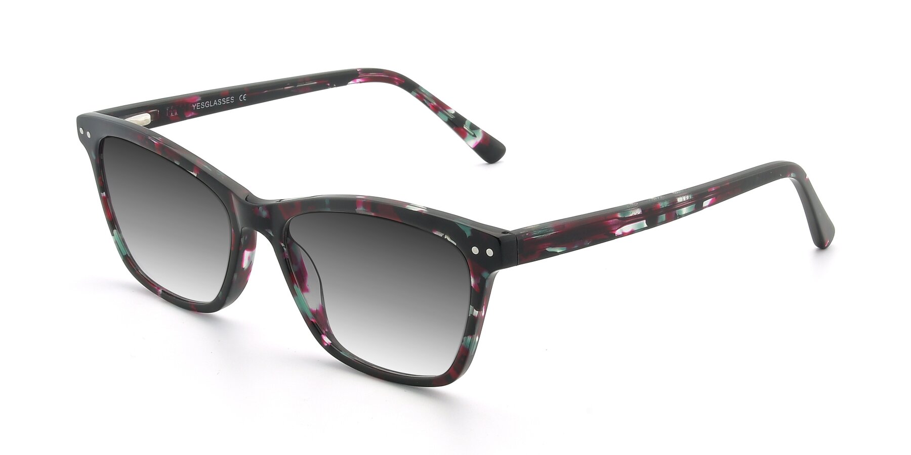 Angle of 17350 in Floral Tortoise with Gray Gradient Lenses