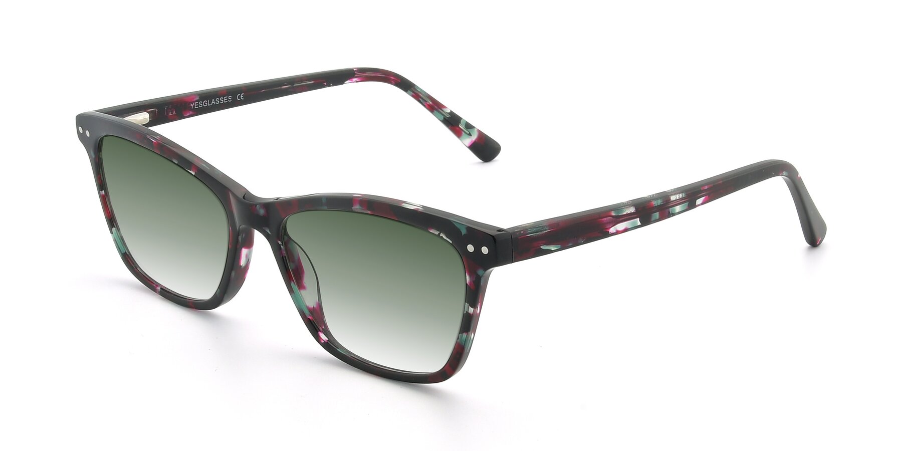 Angle of 17350 in Floral Tortoise with Green Gradient Lenses