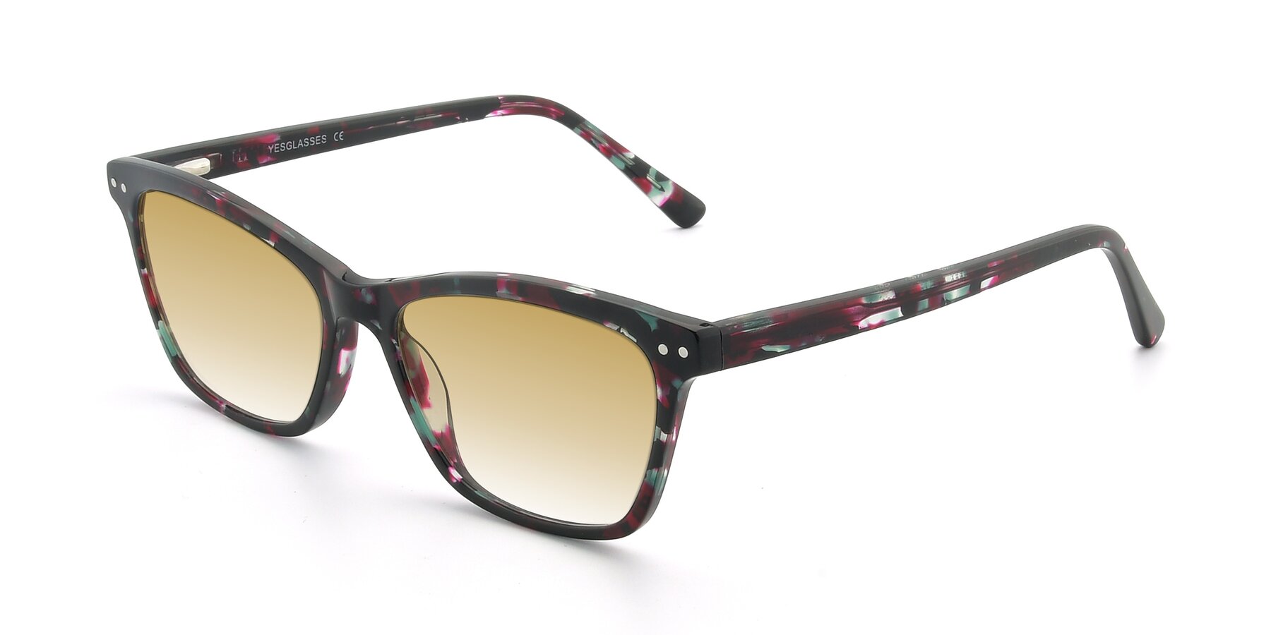 Angle of 17350 in Floral Tortoise with Champagne Gradient Lenses