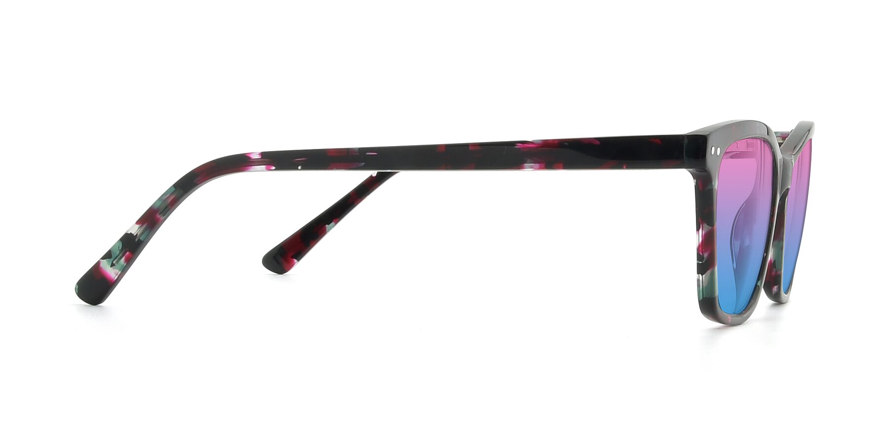 Side of 17350 in Floral Tortoise with Pink / Blue Gradient Lenses