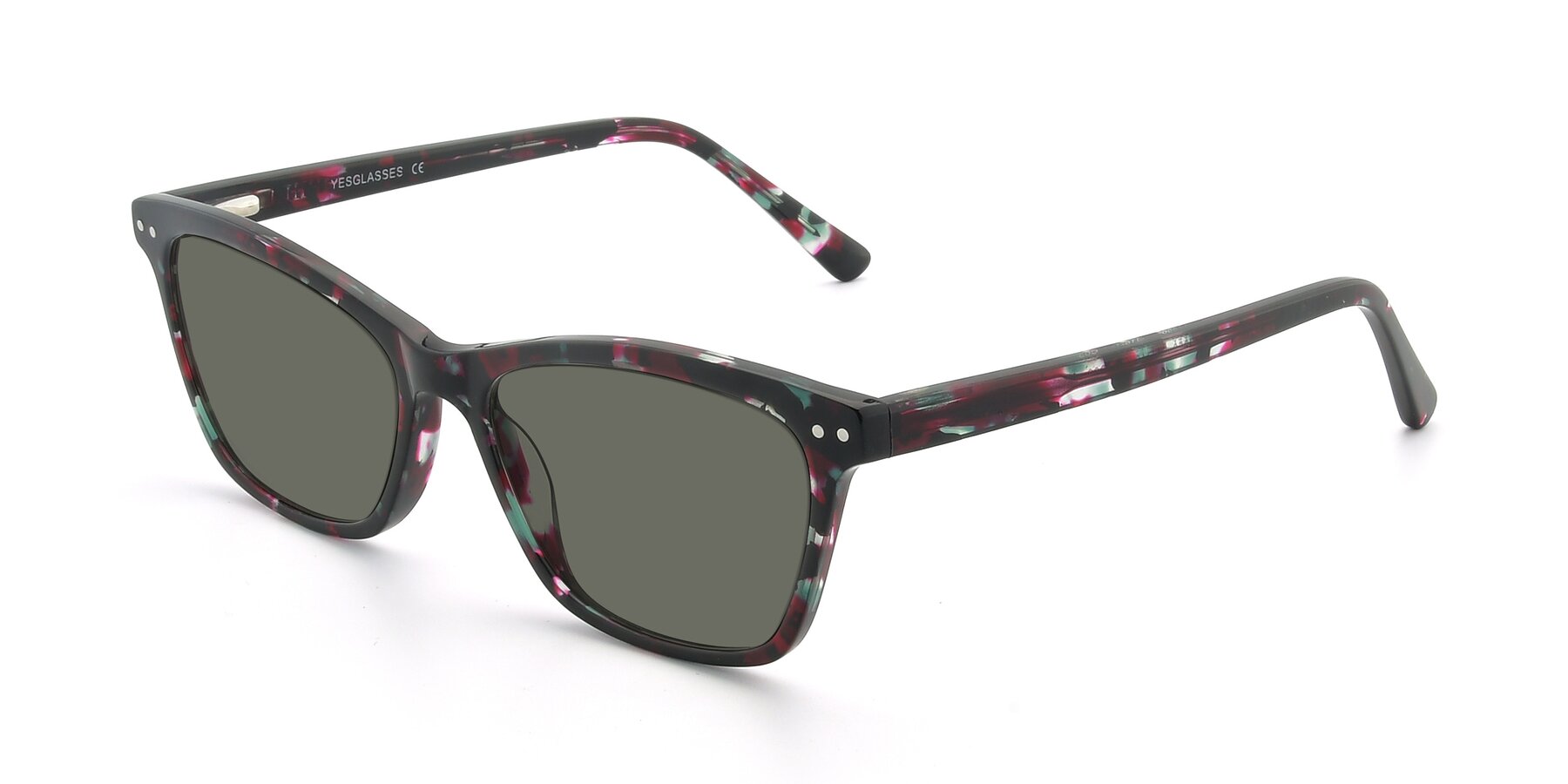 Angle of 17350 in Floral Tortoise with Gray Polarized Lenses