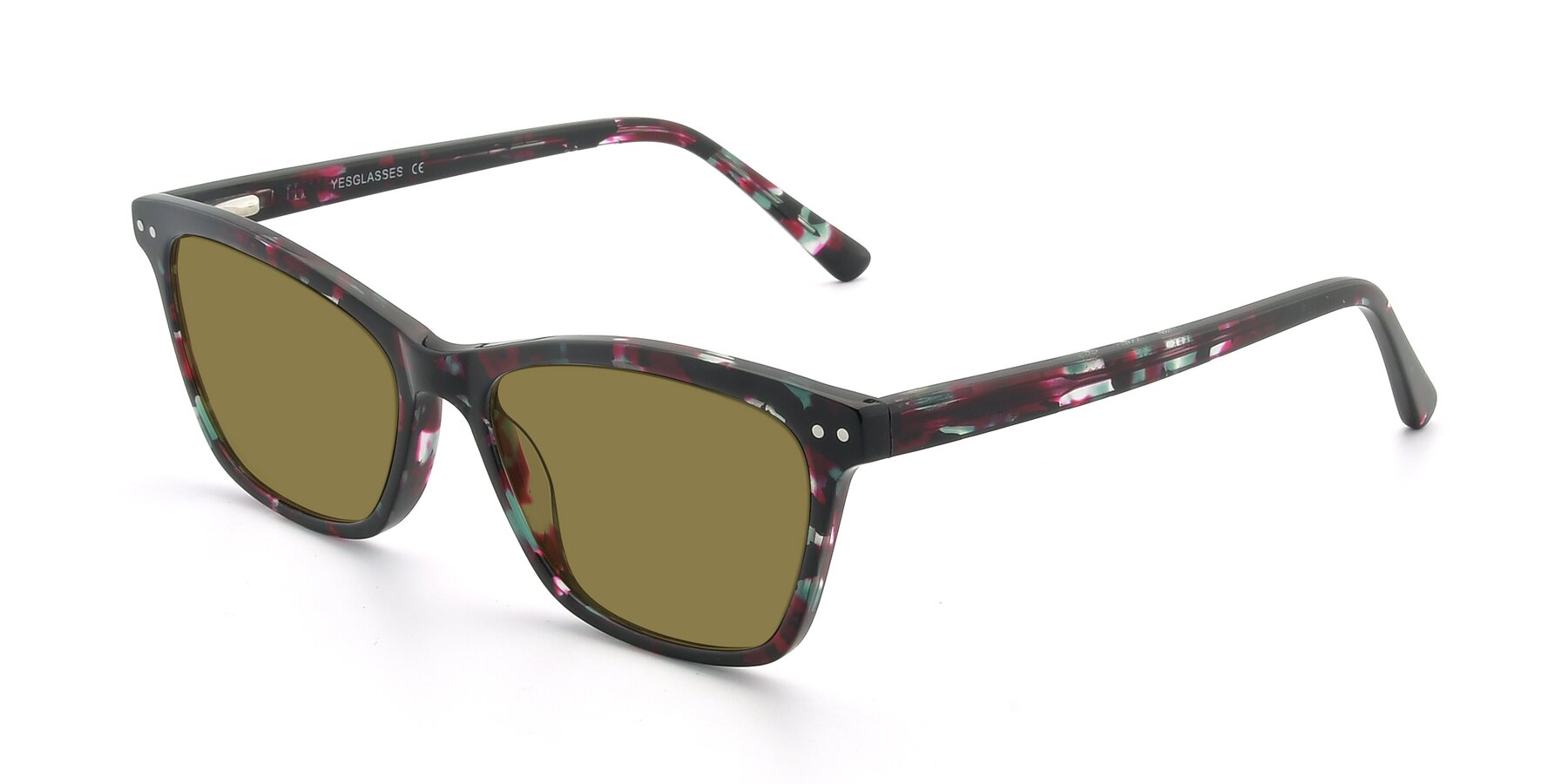 Angle of 17350 in Floral Tortoise with Brown Polarized Lenses