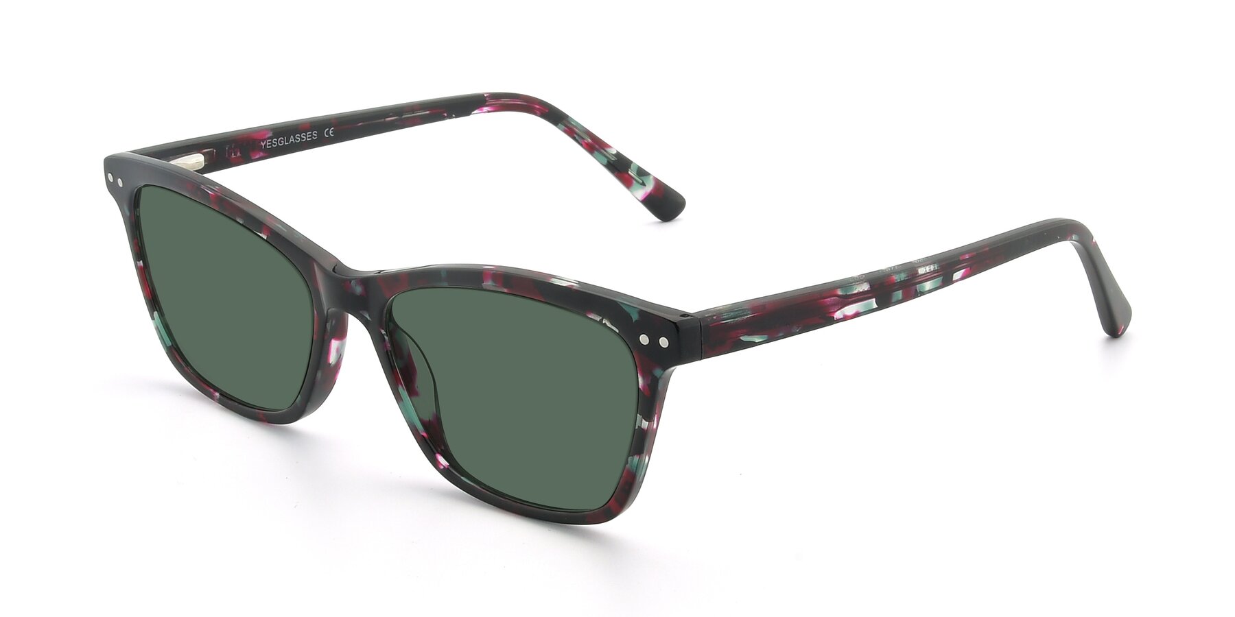 Angle of 17350 in Floral Tortoise with Green Polarized Lenses
