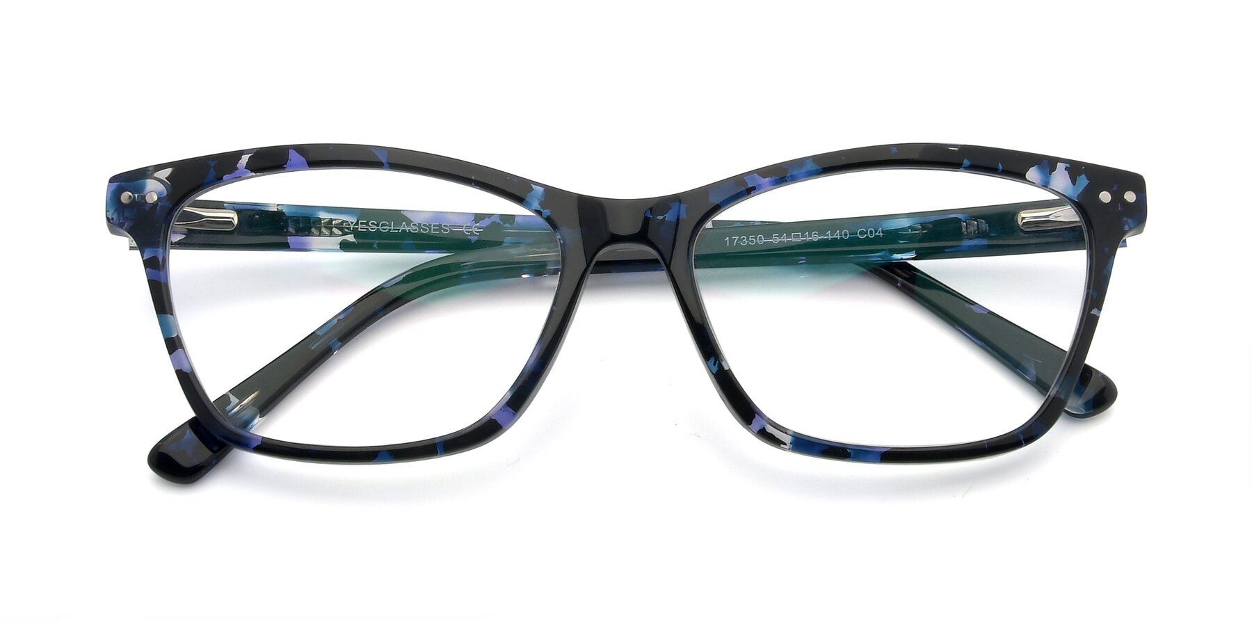 Folded Front of 17350 in Tortoise Blue with Clear Blue Light Blocking Lenses