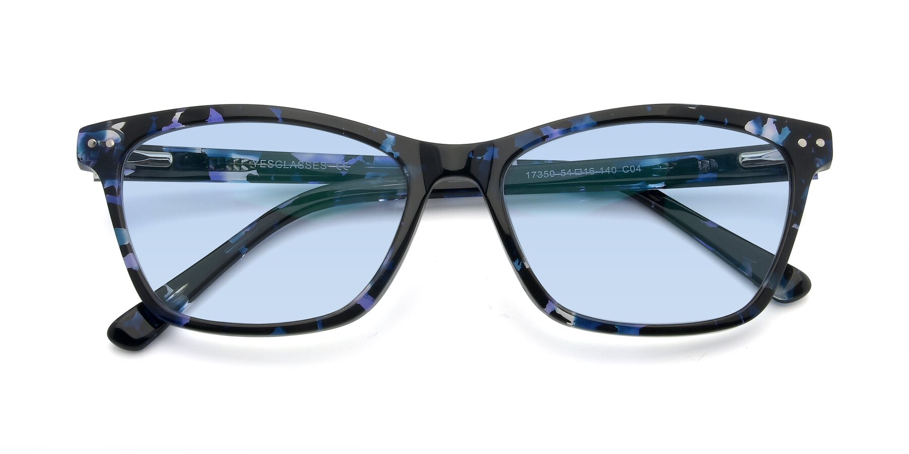 Tortoise Blue Medium Wayfarer Acetate Tinted Sunglasses With Light Blue Sunwear Lenses 17350 