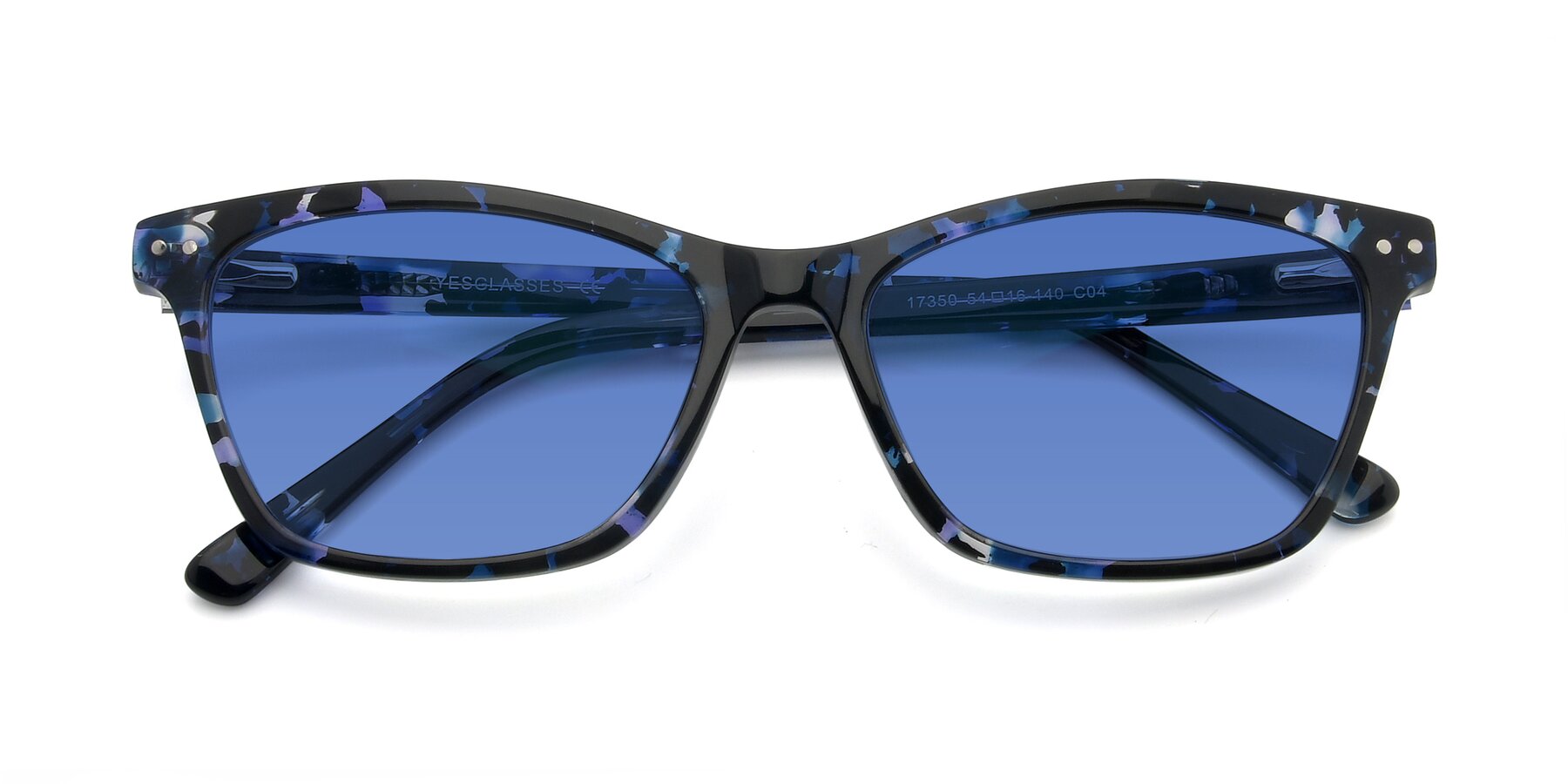 Folded Front of 17350 in Tortoise Blue with Blue Tinted Lenses