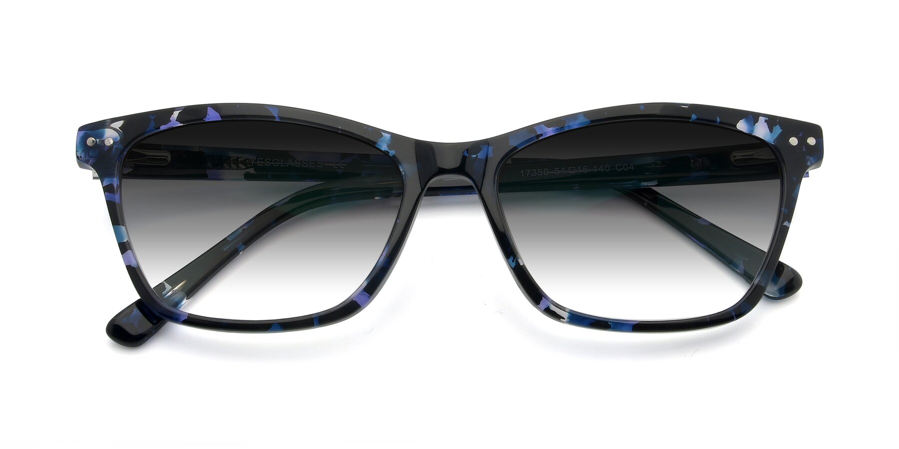 Folded Front of 17350 in Tortoise Blue with Gray Gradient Lenses