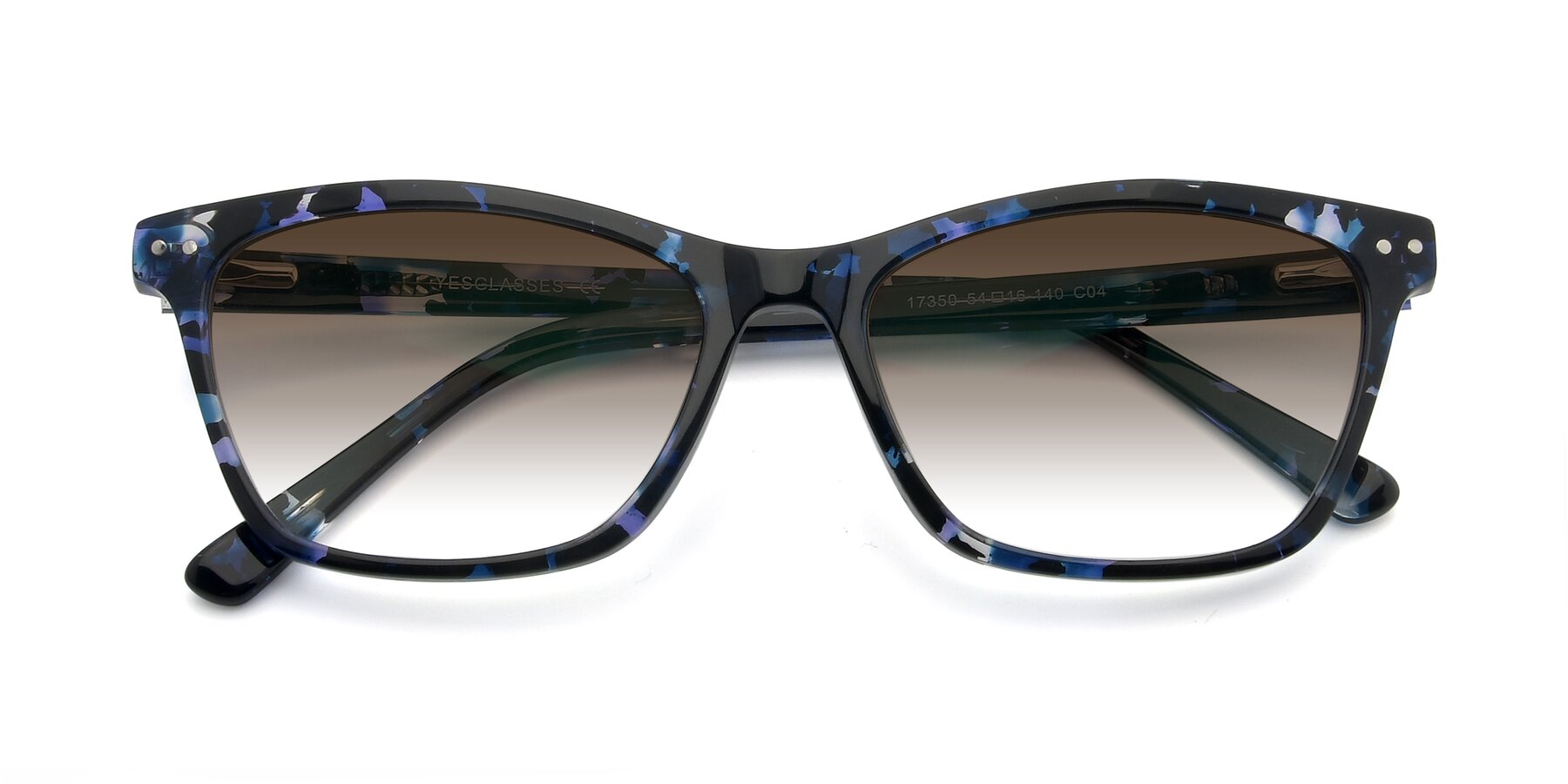 Folded Front of 17350 in Tortoise Blue with Brown Gradient Lenses