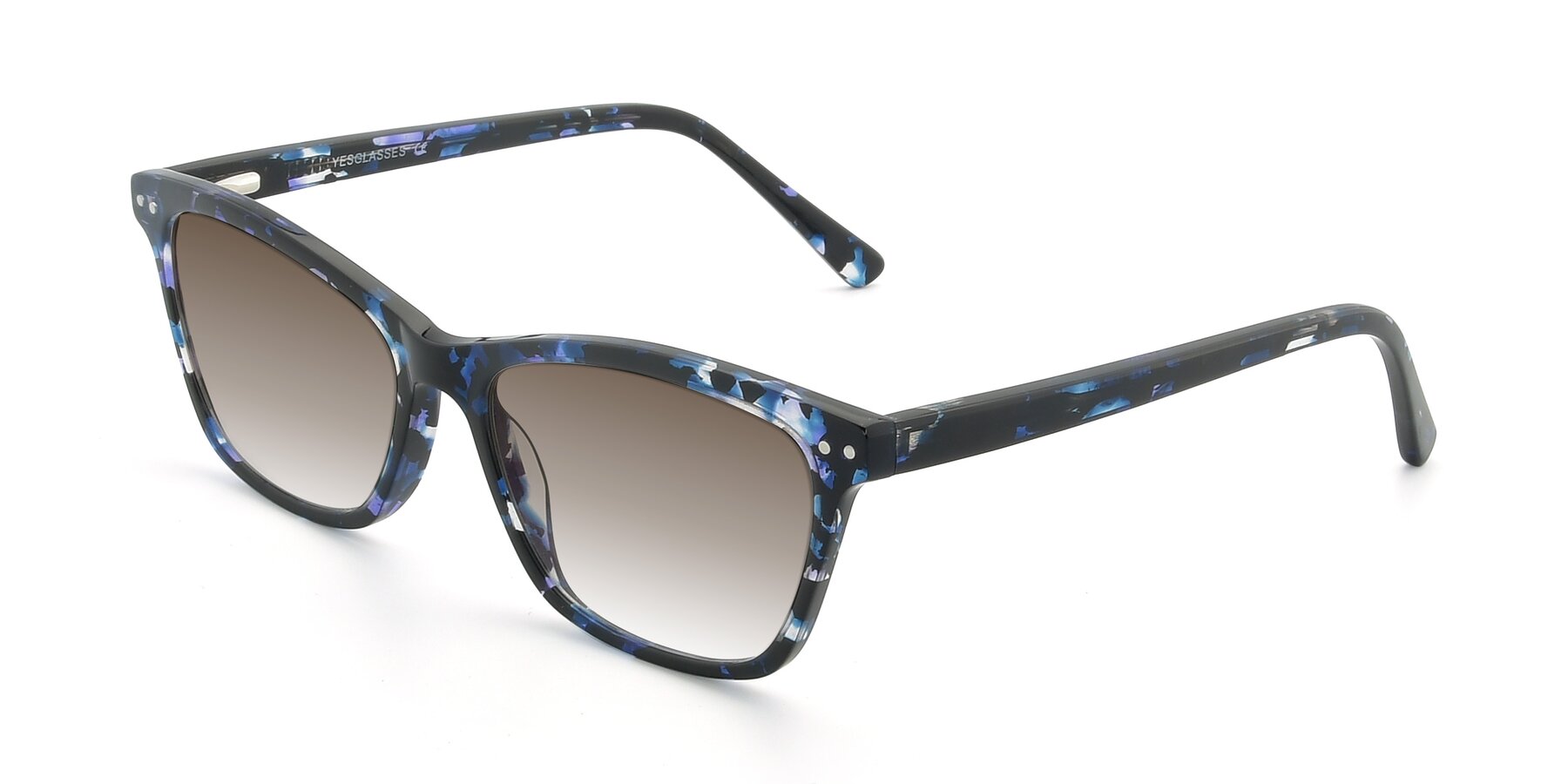 Angle of 17350 in Tortoise Blue with Brown Gradient Lenses