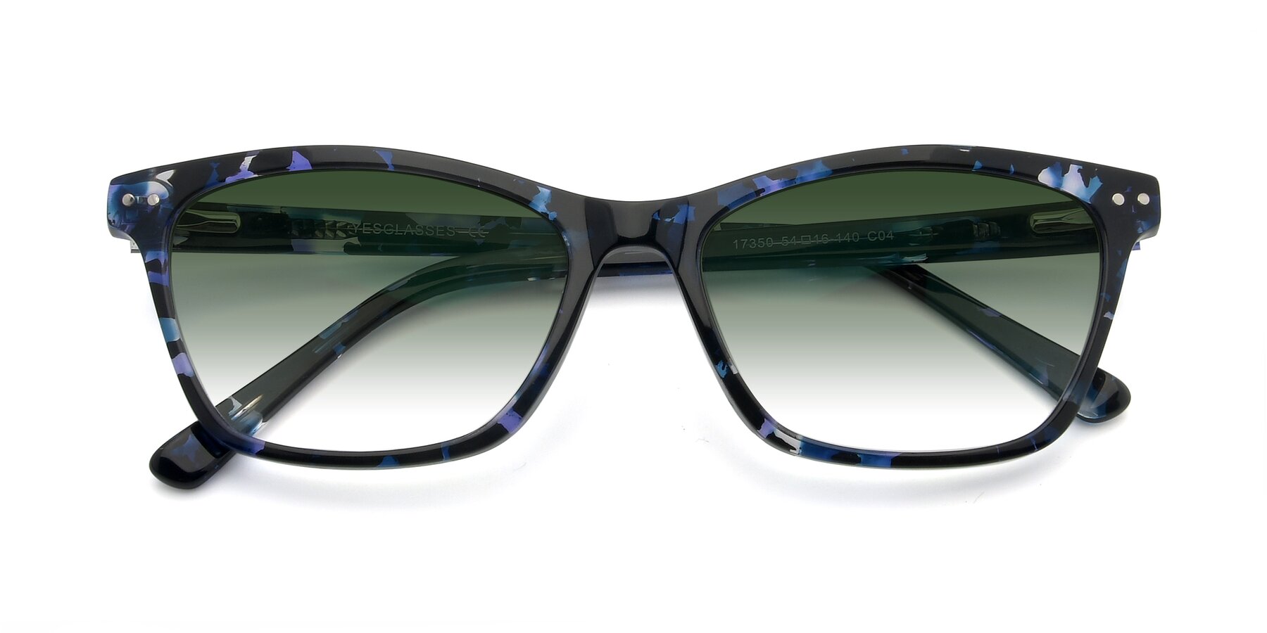 Folded Front of 17350 in Tortoise Blue with Green Gradient Lenses