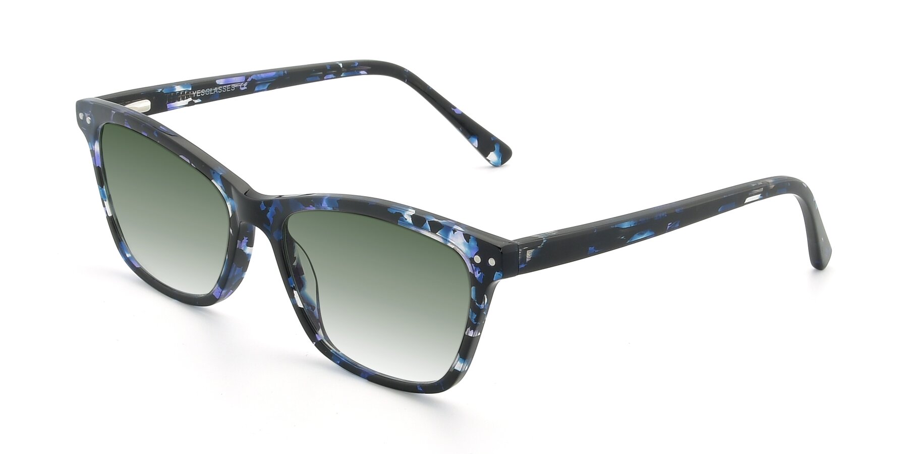 Angle of 17350 in Tortoise Blue with Green Gradient Lenses