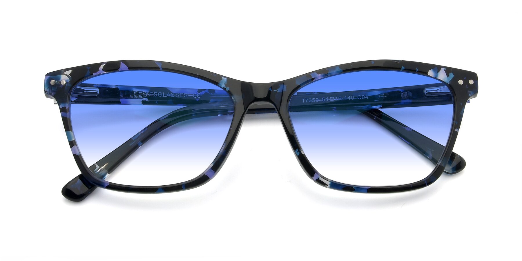 Folded Front of 17350 in Tortoise Blue with Blue Gradient Lenses