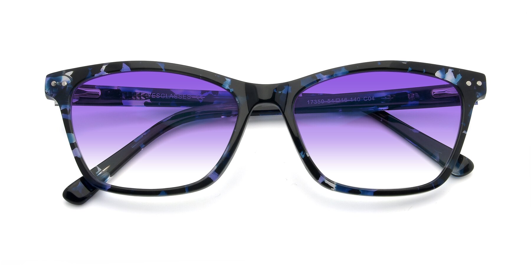 Folded Front of 17350 in Tortoise Blue with Purple Gradient Lenses