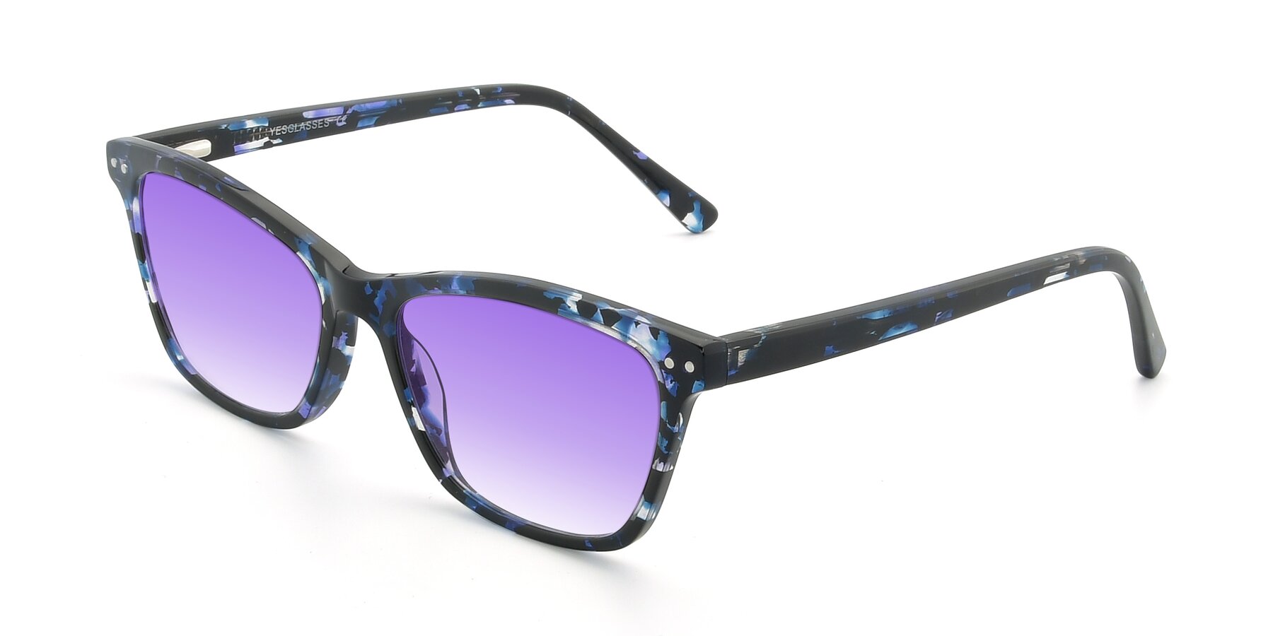 Angle of 17350 in Tortoise Blue with Purple Gradient Lenses