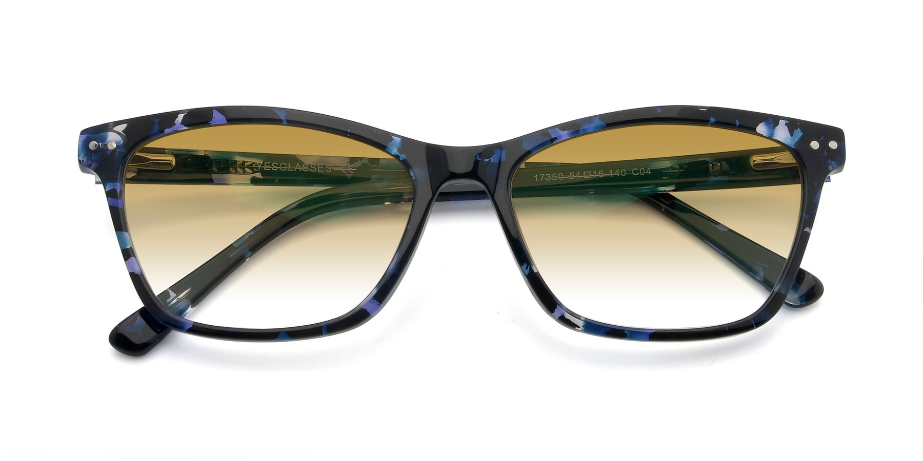 Folded Front of 17350 in Tortoise Blue with Champagne Gradient Lenses