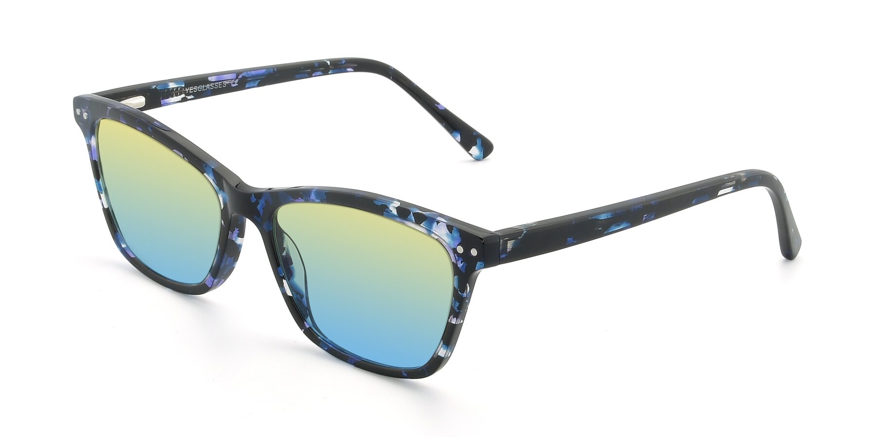 Angle of 17350 in Tortoise Blue with Yellow / Blue Gradient Lenses