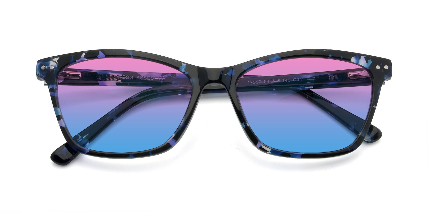 Folded Front of 17350 in Tortoise Blue with Pink / Blue Gradient Lenses