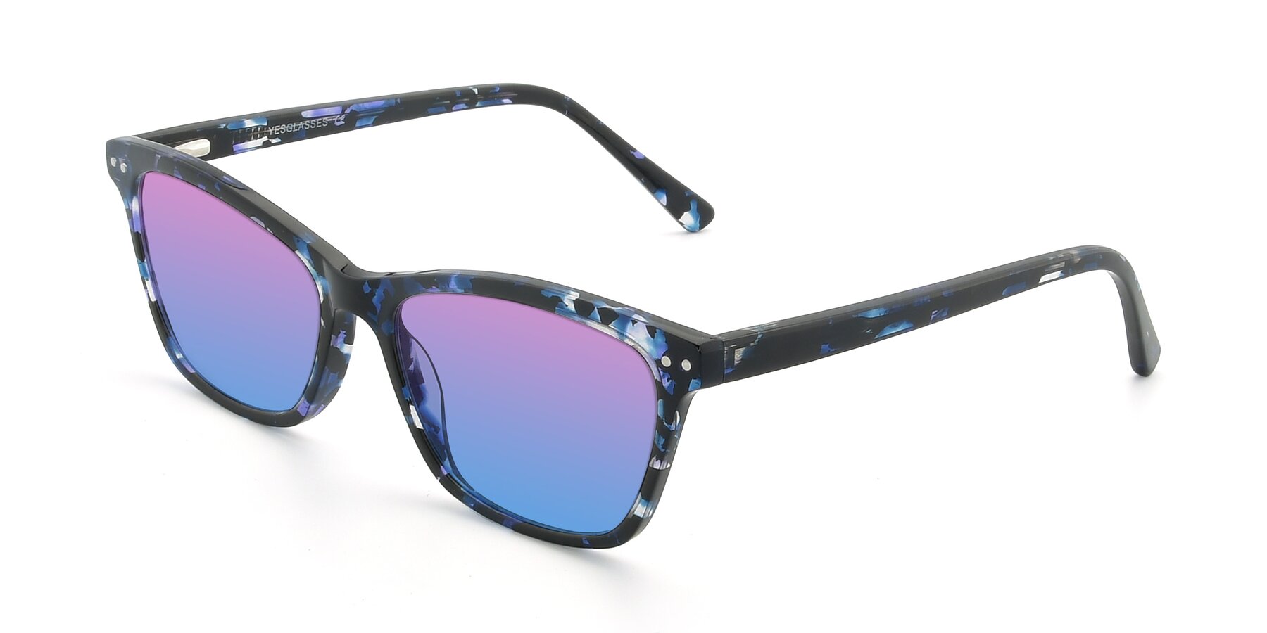 Angle of 17350 in Tortoise Blue with Pink / Blue Gradient Lenses