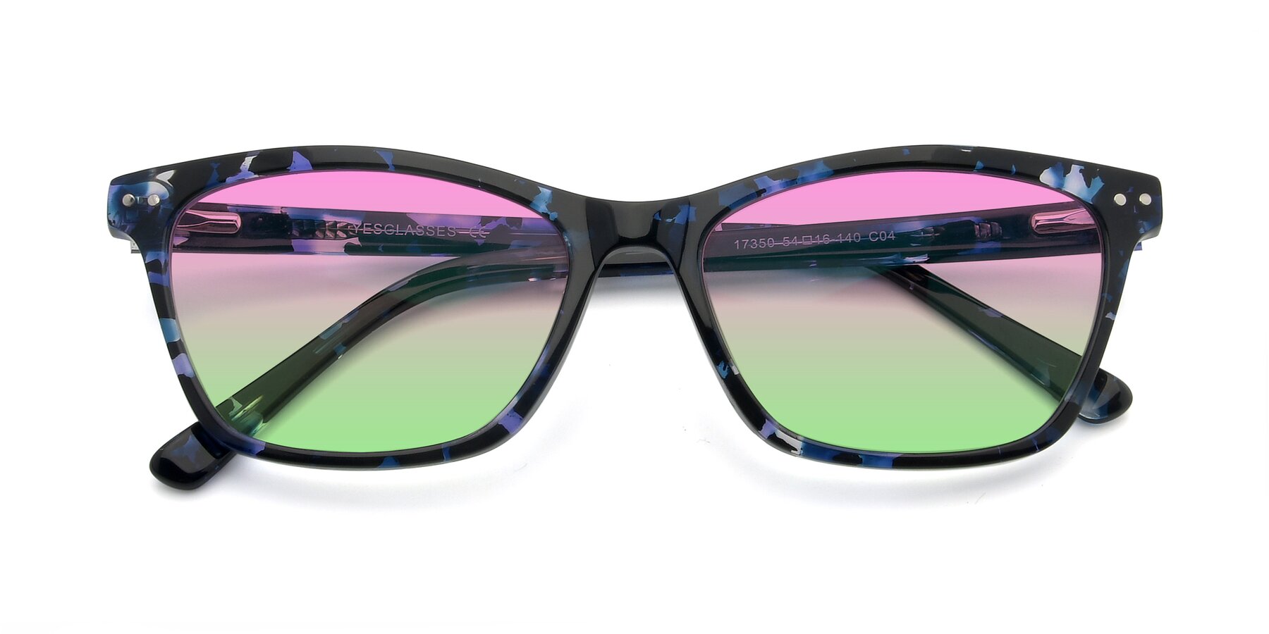 Folded Front of 17350 in Tortoise Blue with Pink / Green Gradient Lenses