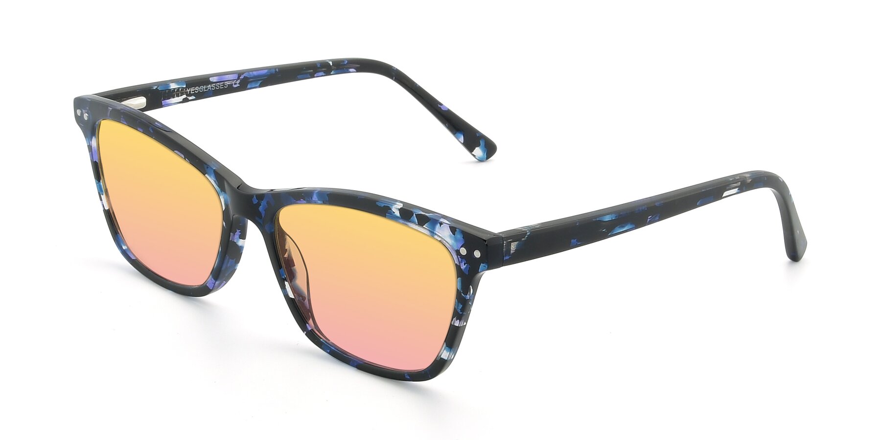 Angle of 17350 in Tortoise Blue with Yellow / Pink Gradient Lenses