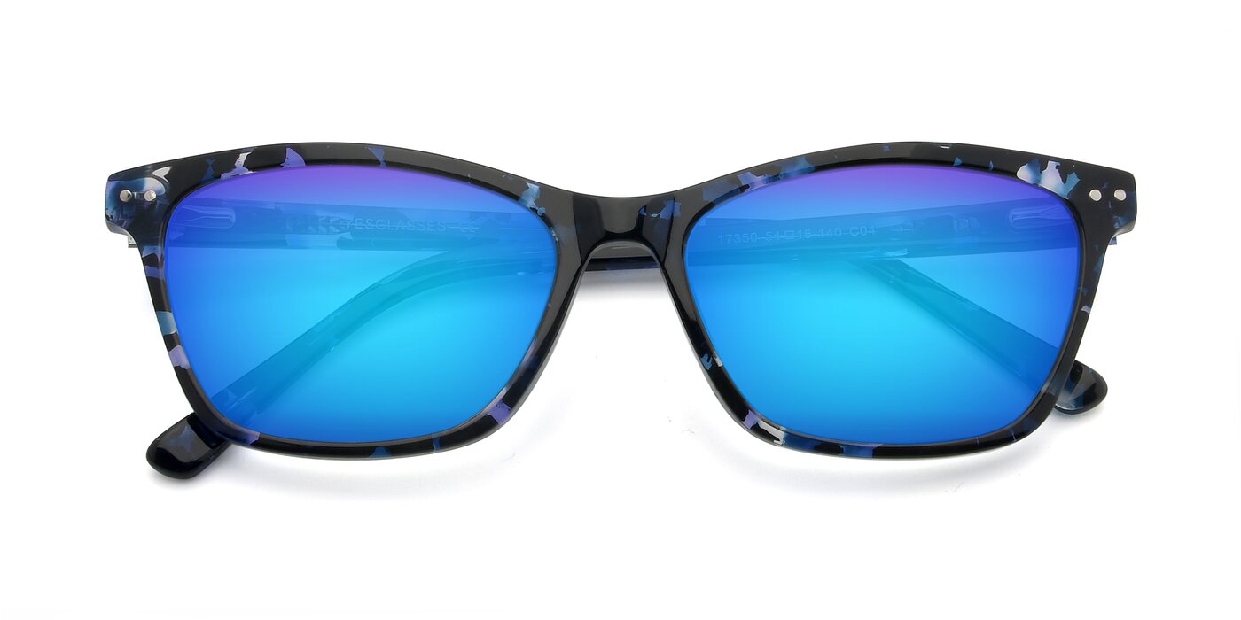 17350 - Tortoise Blue Flash Mirrored Sunglasses