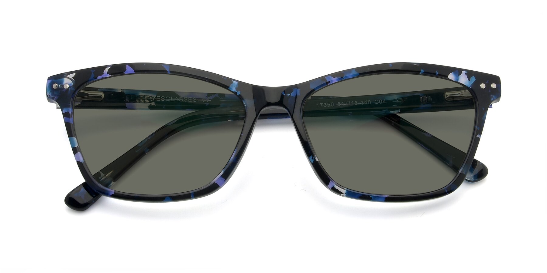 Folded Front of 17350 in Tortoise Blue with Gray Polarized Lenses