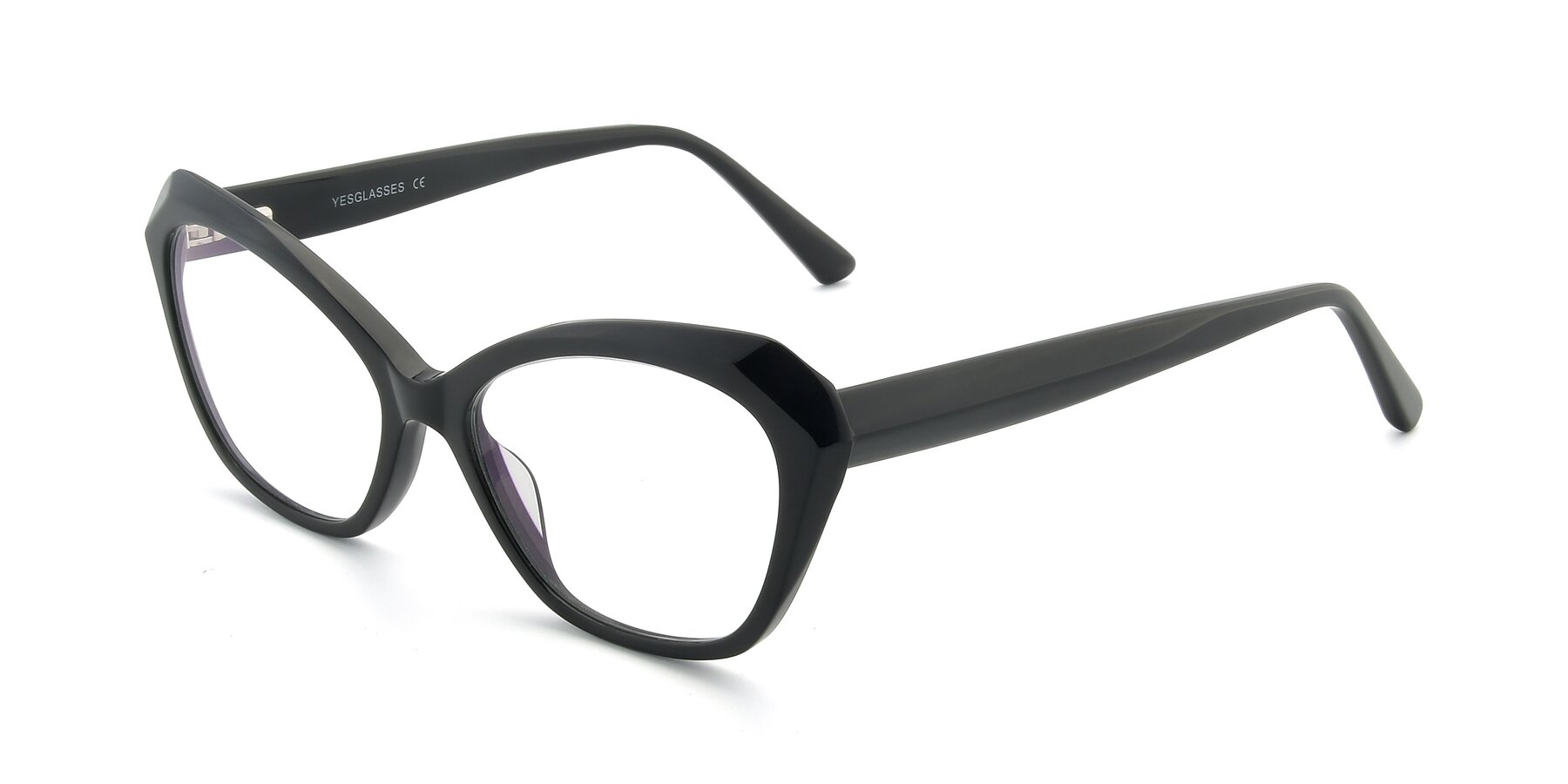 Angle of 17351 in Black with Clear Eyeglass Lenses