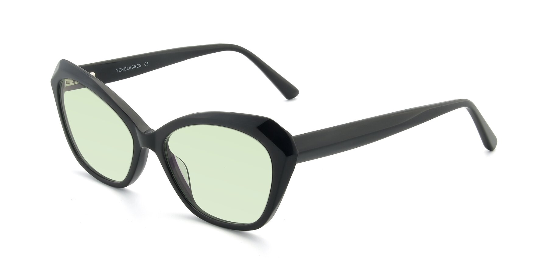 Angle of 17351 in Black with Light Green Tinted Lenses