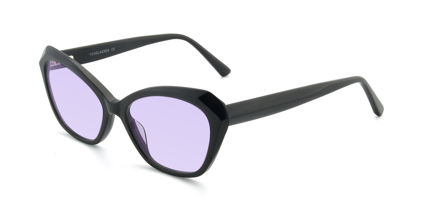 Angle of 17351 in Black with Light Purple Tinted Lenses