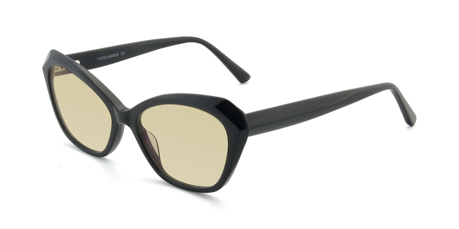 Angle of 17351 in Black with Light Champagne Tinted Lenses