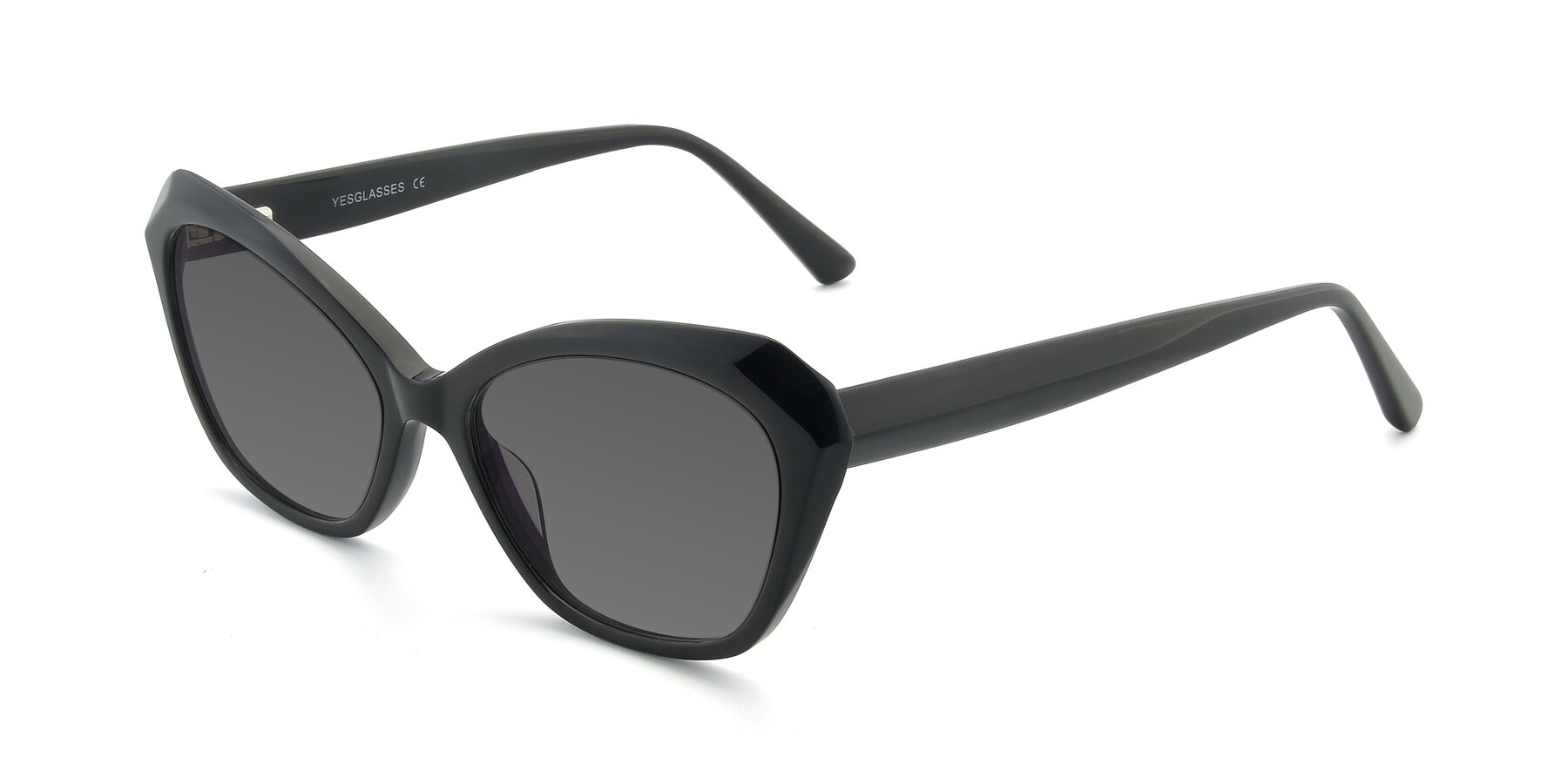 Angle of 17351 in Black with Medium Gray Tinted Lenses