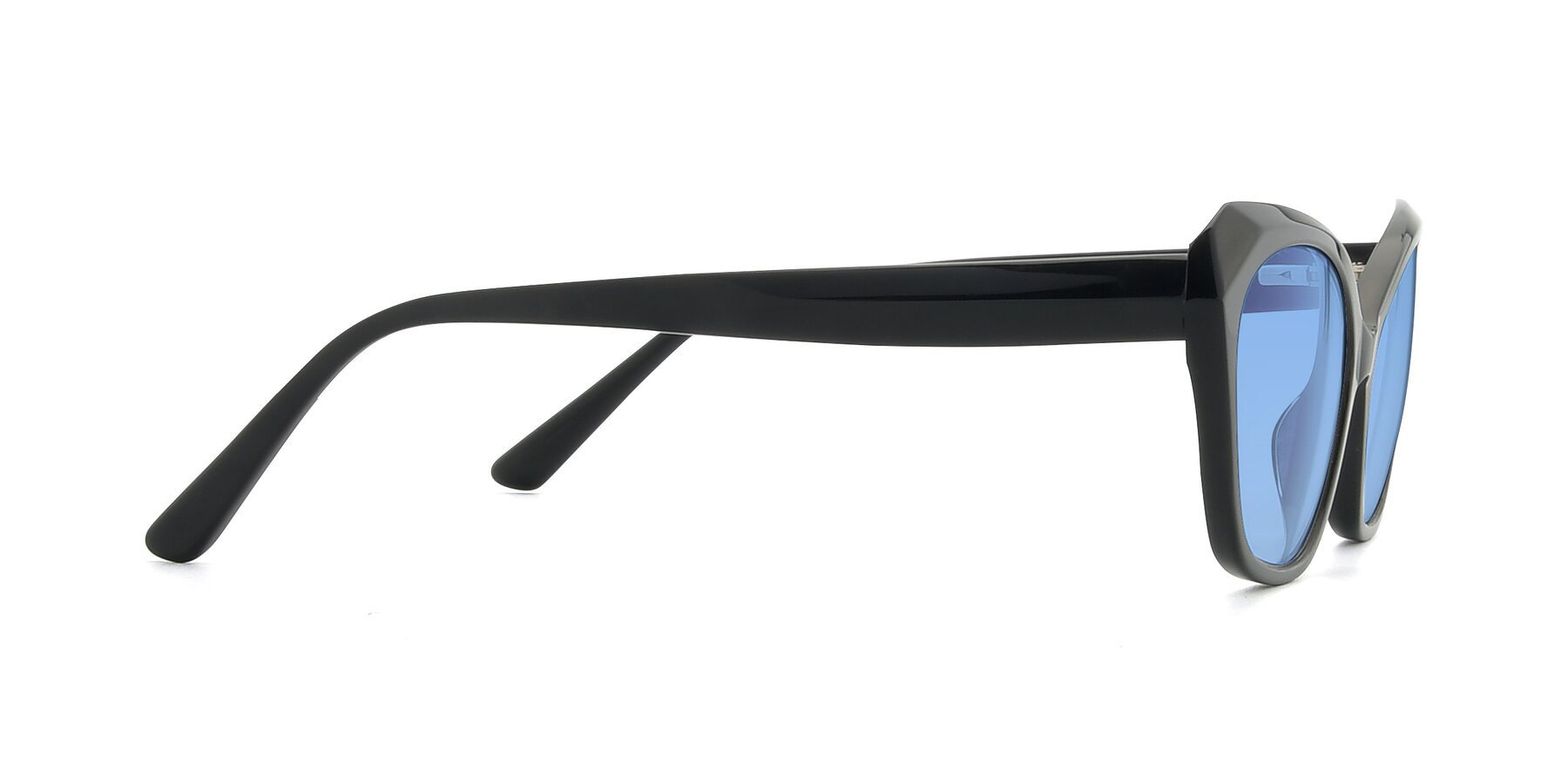 Side of 17351 in Black with Medium Blue Tinted Lenses