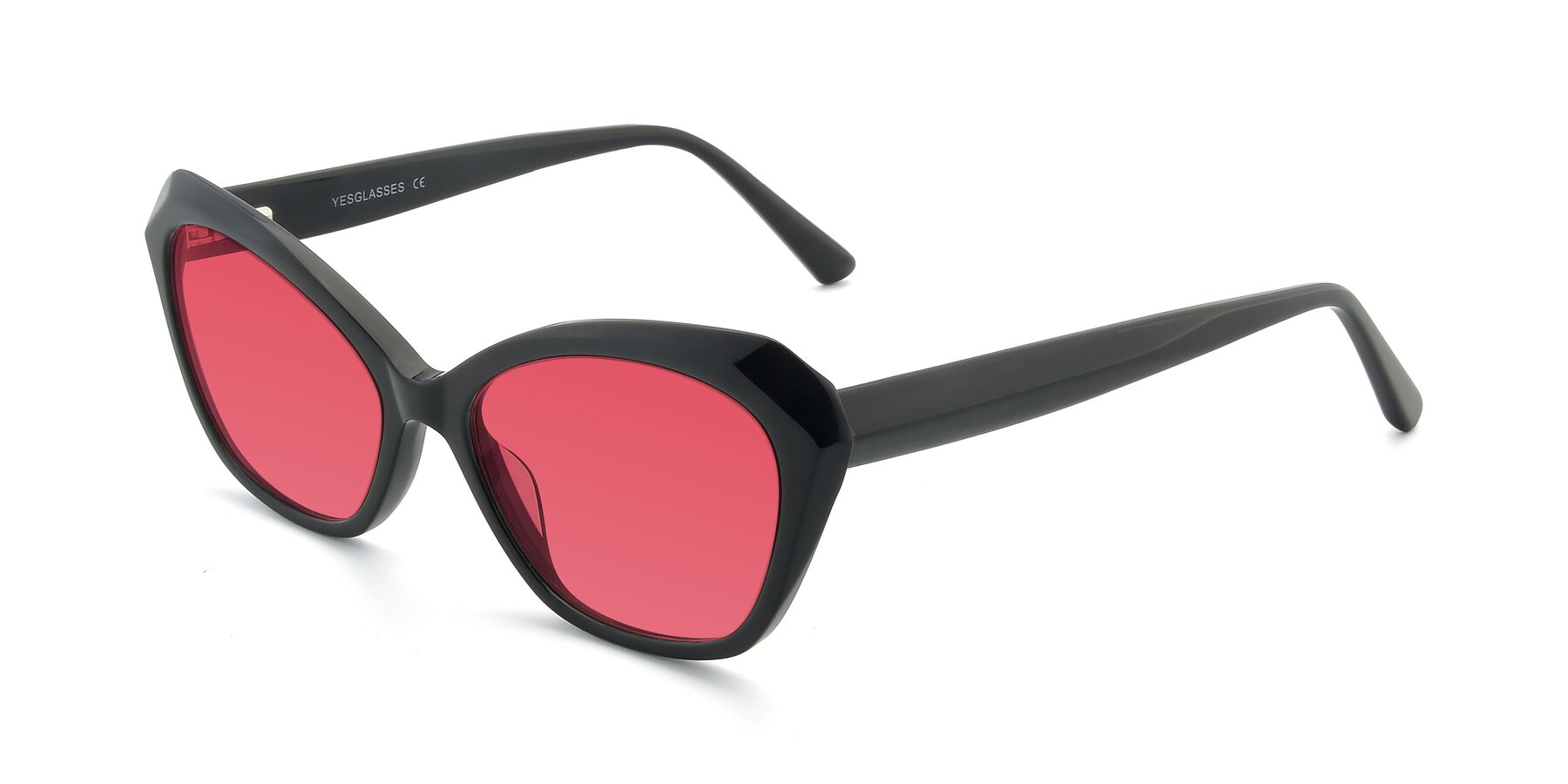 Angle of 17351 in Black with Red Tinted Lenses