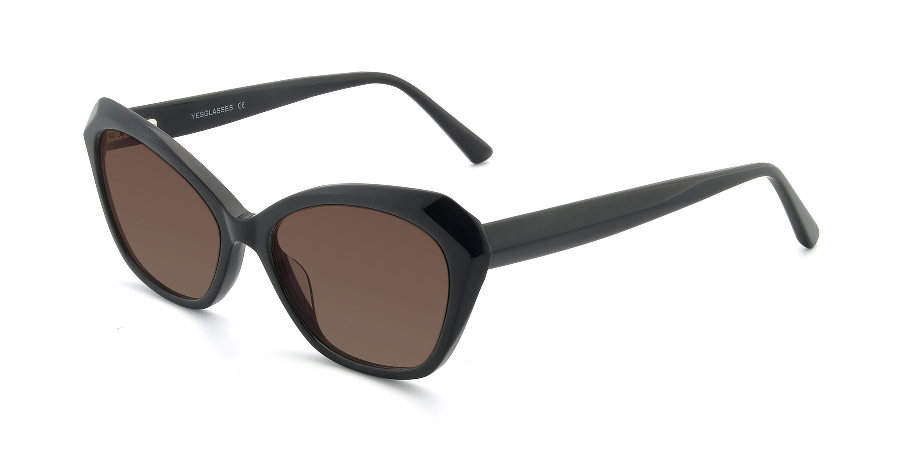Angle of 17351 in Black with Brown Tinted Lenses