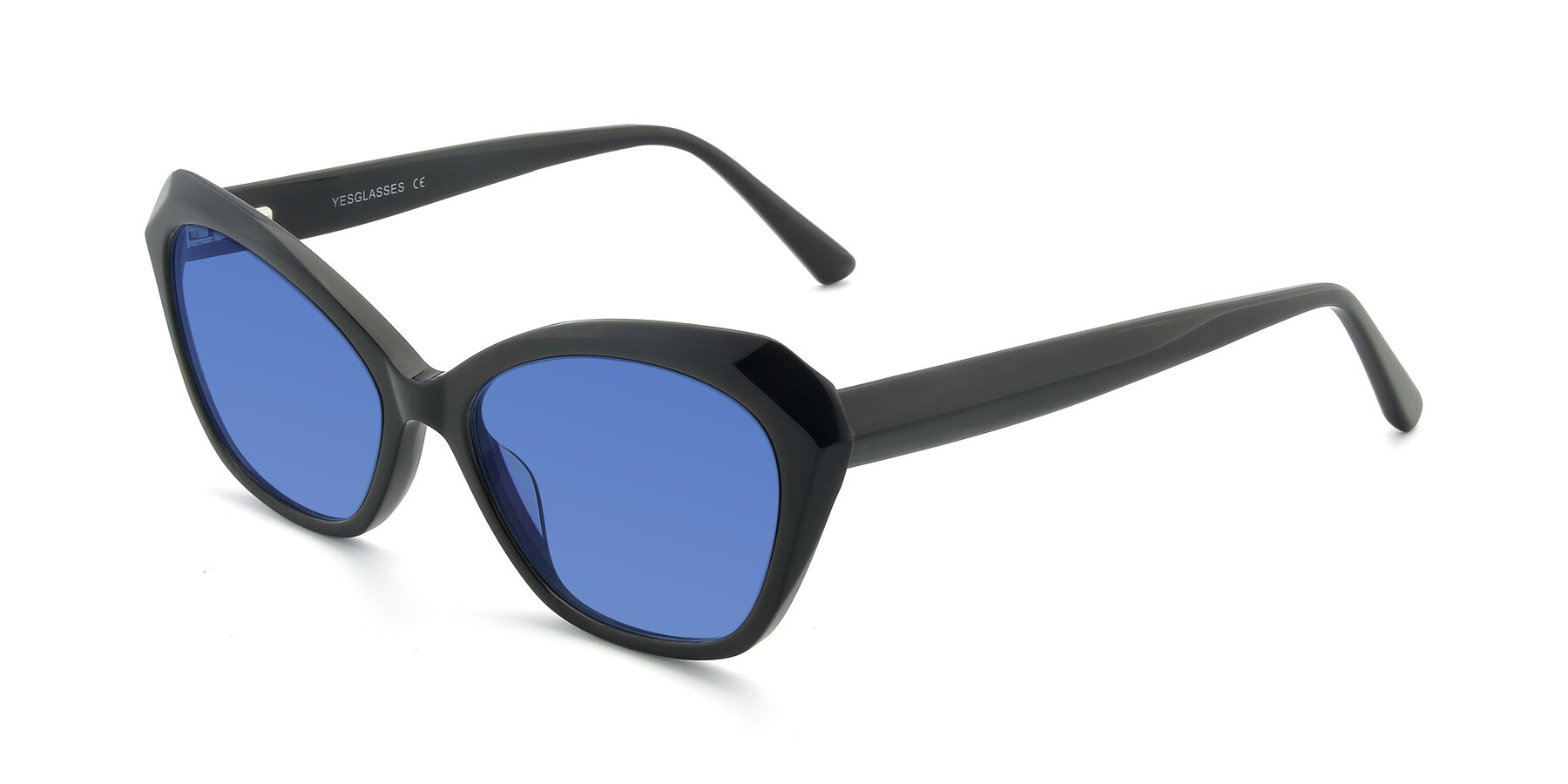 Angle of 17351 in Black with Blue Tinted Lenses