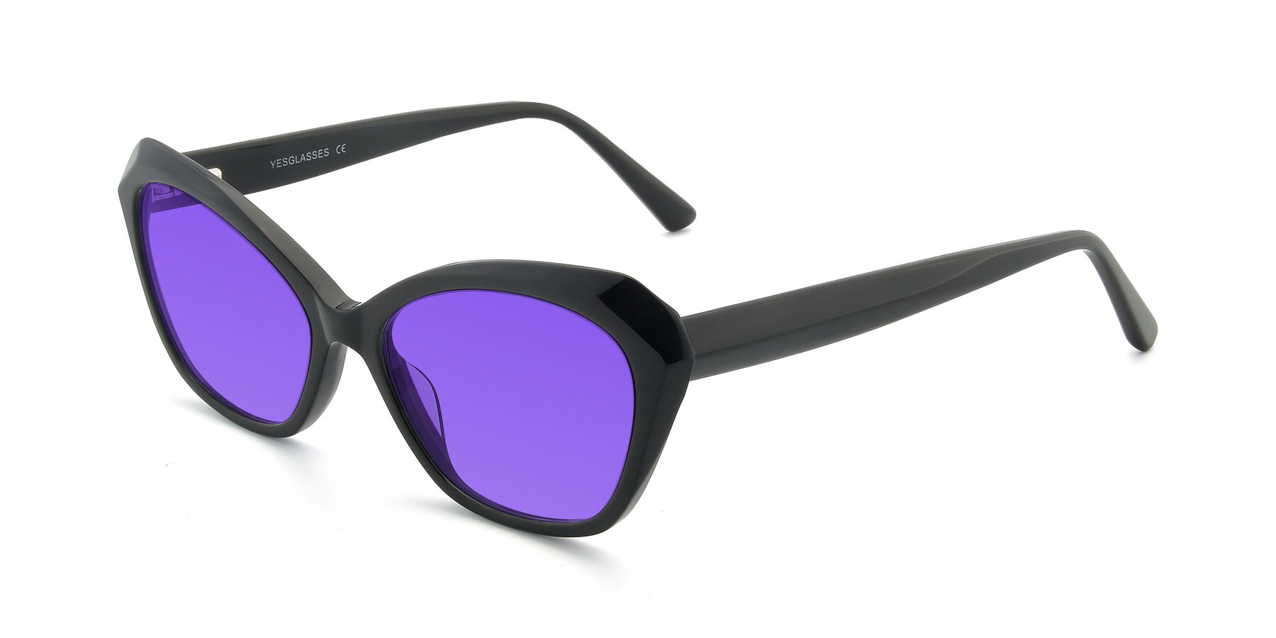 Angle of 17351 in Black with Purple Tinted Lenses