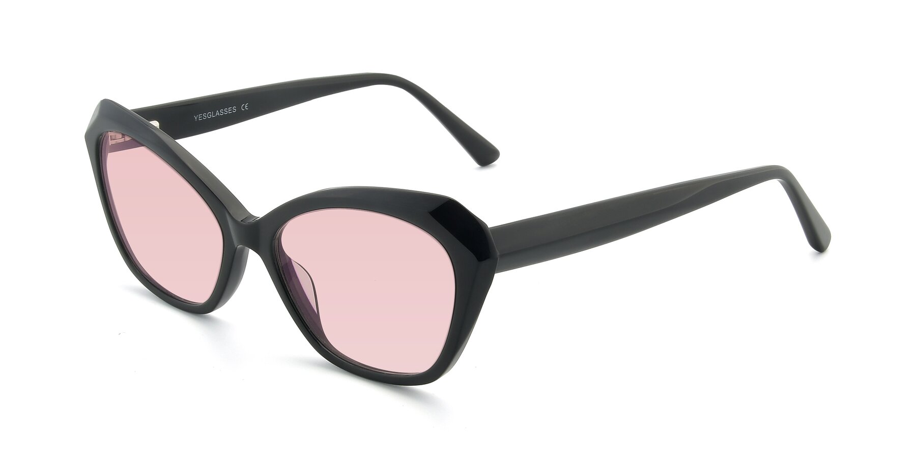 Angle of 17351 in Black with Light Garnet Tinted Lenses