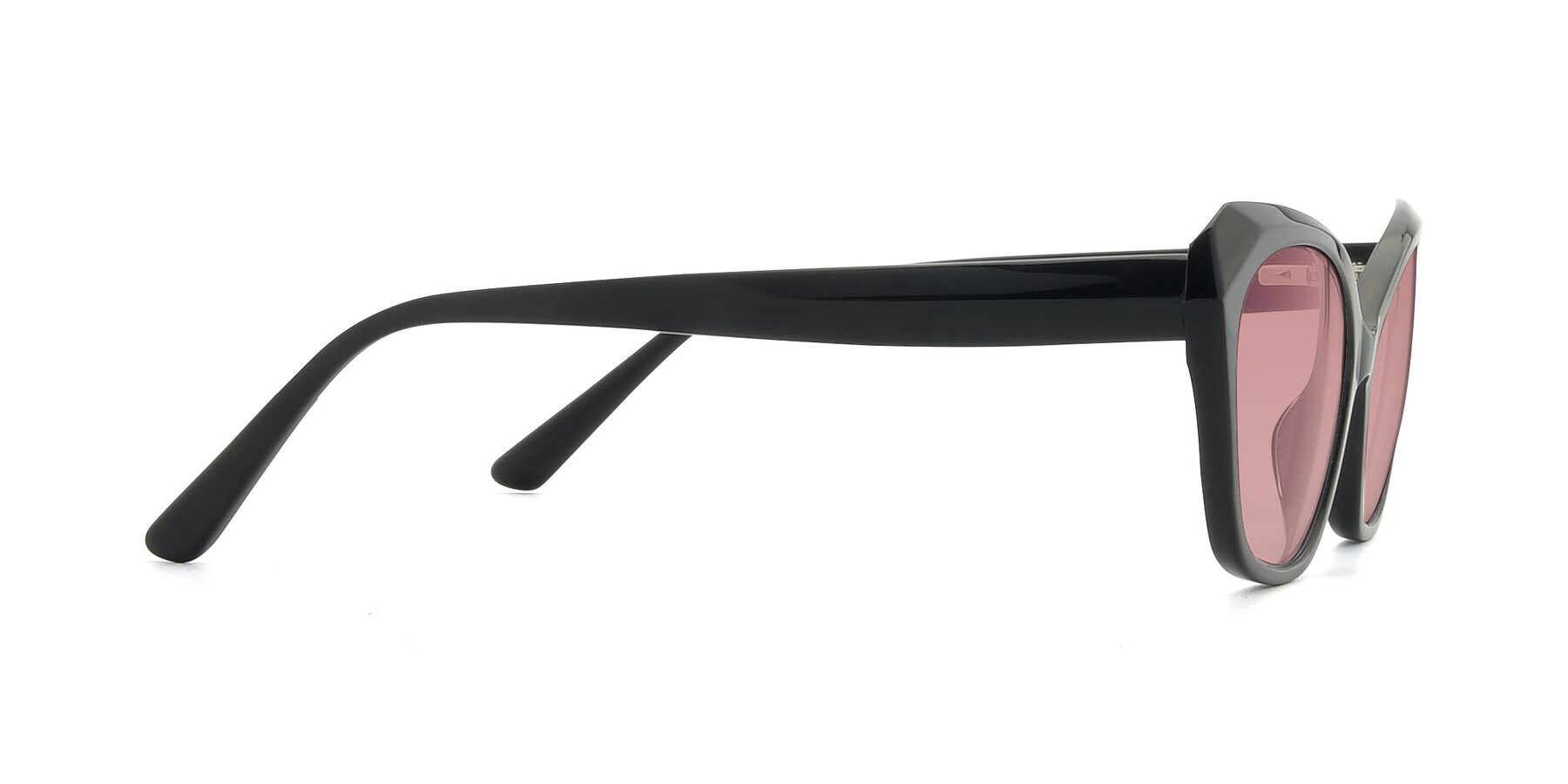 Side of 17351 in Black with Medium Garnet Tinted Lenses