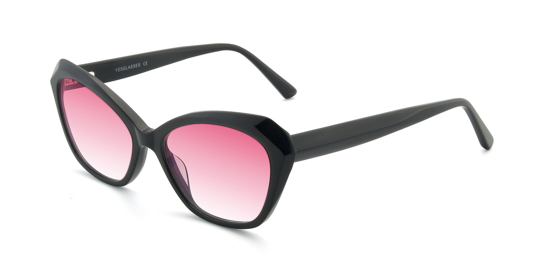 Angle of 17351 in Black with Pink Gradient Lenses