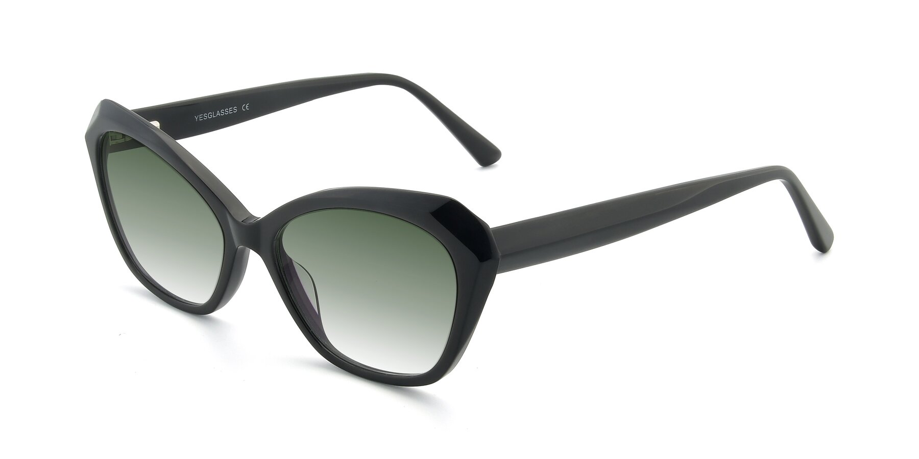 Angle of 17351 in Black with Green Gradient Lenses