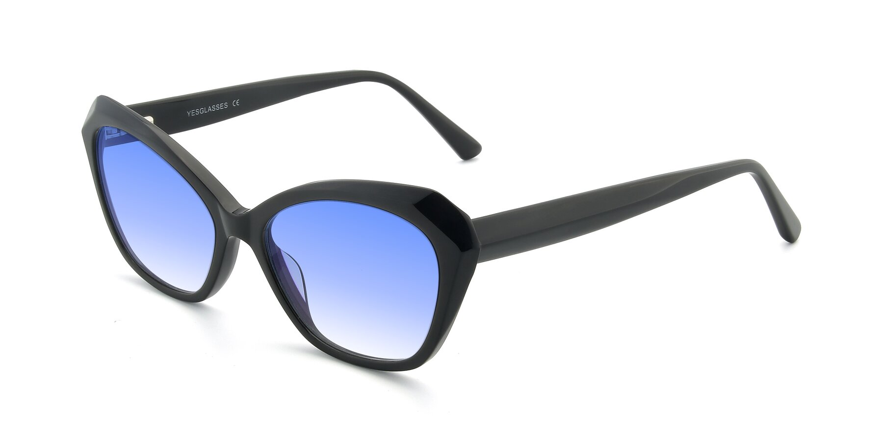 Angle of 17351 in Black with Blue Gradient Lenses