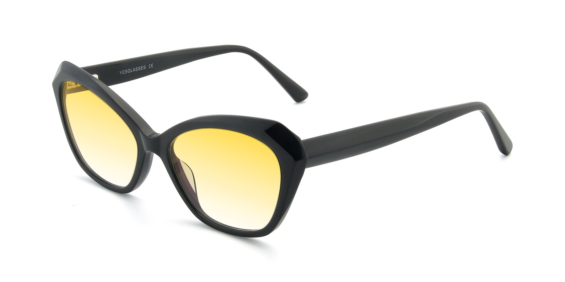 Angle of 17351 in Black with Yellow Gradient Lenses