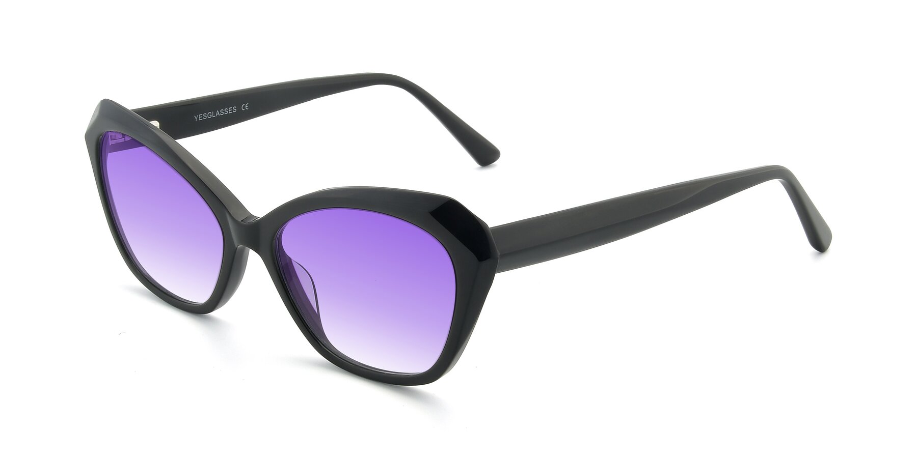 Angle of 17351 in Black with Purple Gradient Lenses