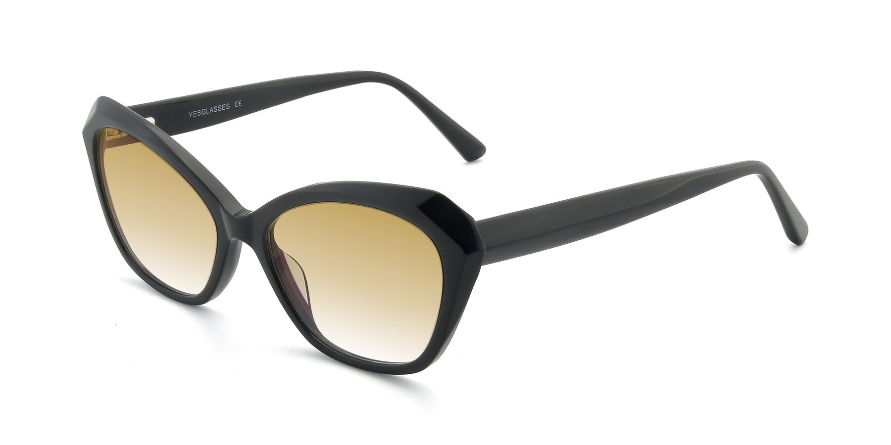 Angle of 17351 in Black with Champagne Gradient Lenses