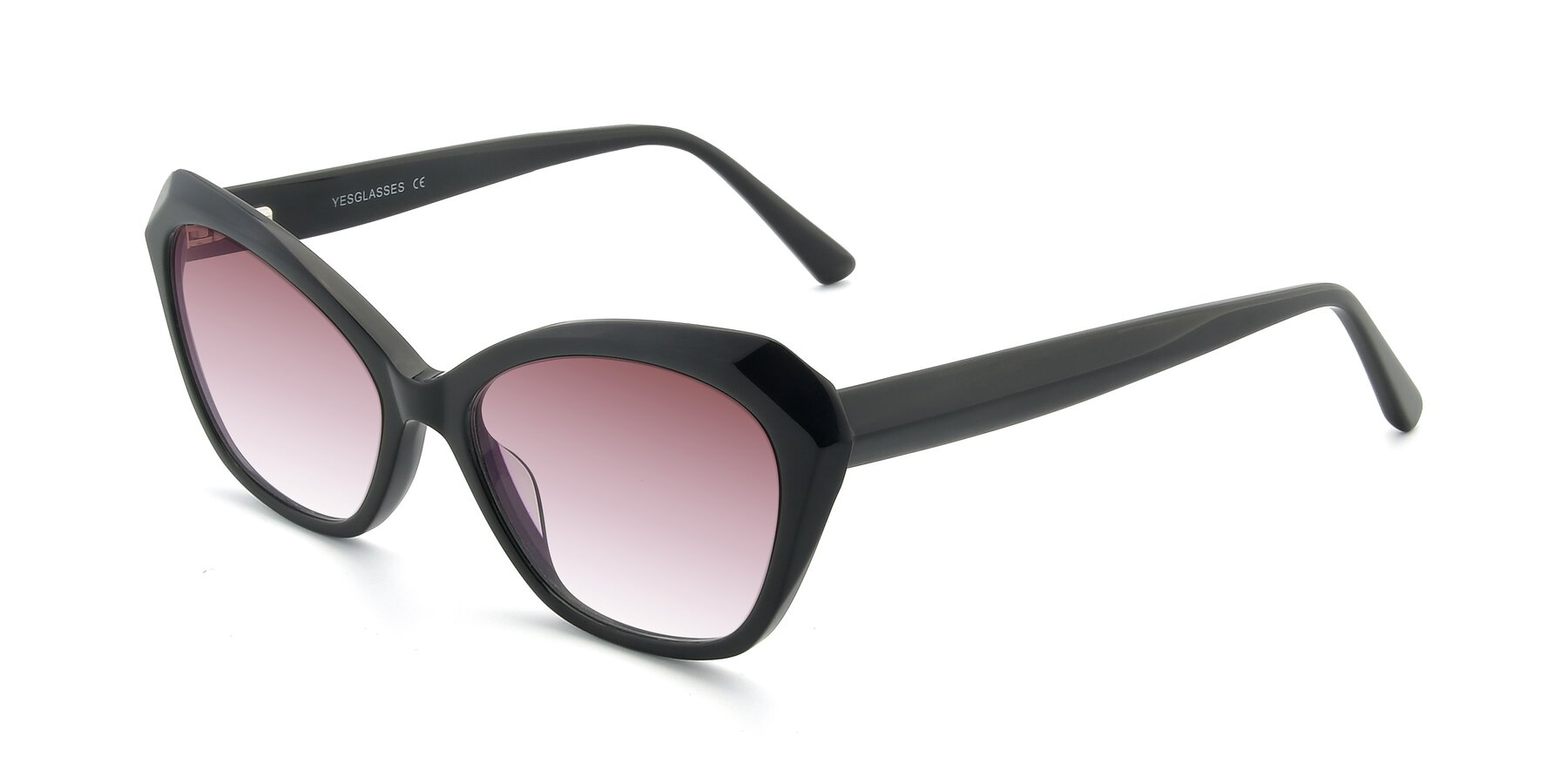 Angle of 17351 in Black with Garnet Gradient Lenses