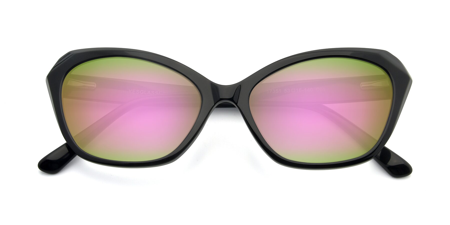 Folded Front of 17351 in Black with Pink Mirrored Lenses