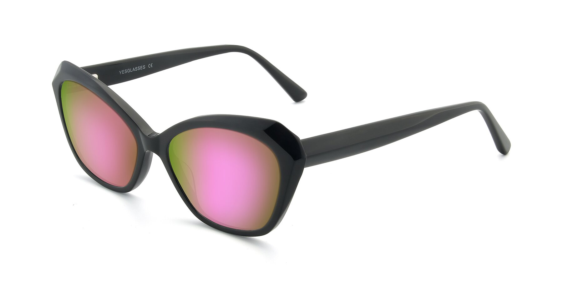 Angle of 17351 in Black with Pink Mirrored Lenses