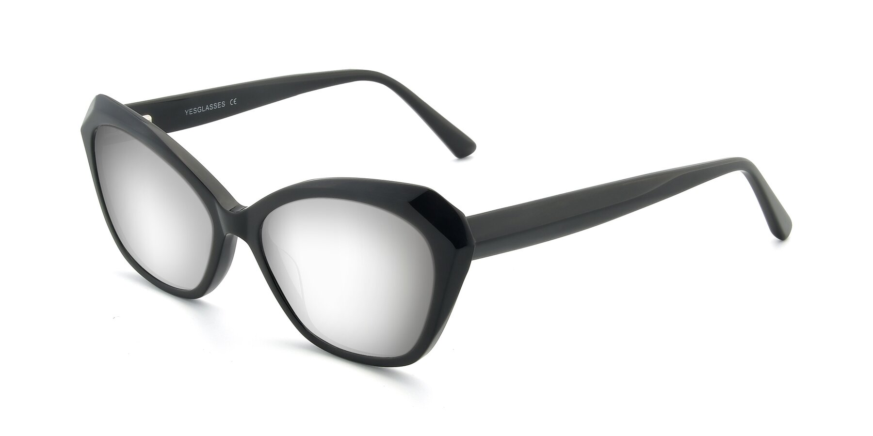 Angle of 17351 in Black with Silver Mirrored Lenses